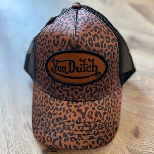Brand New with Tags Von Dutch Brown Leopard Trucker Hat